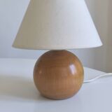 Walnut wood ball table lamp 1970