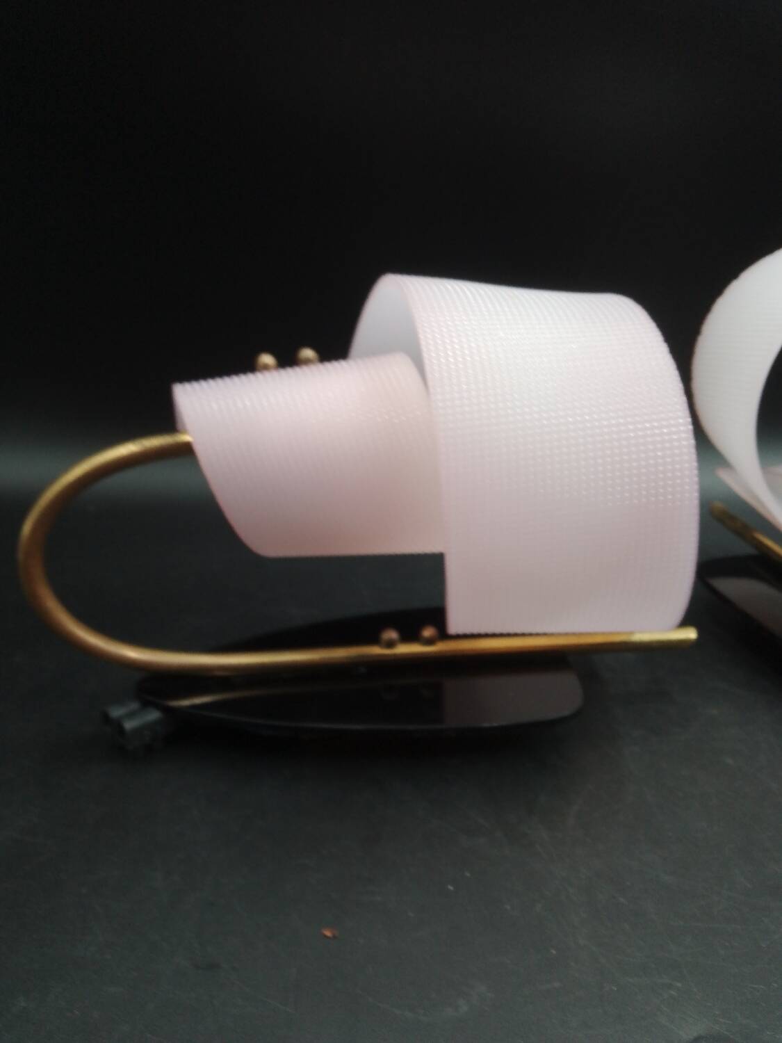 Pair of wall lights 1950 1960 Design Geru Leuchten Plexiglas and Brass