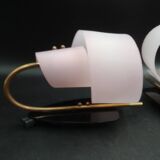 Pair of wall lights 1950 1960 Design Geru Leuchten Plexiglas and Brass