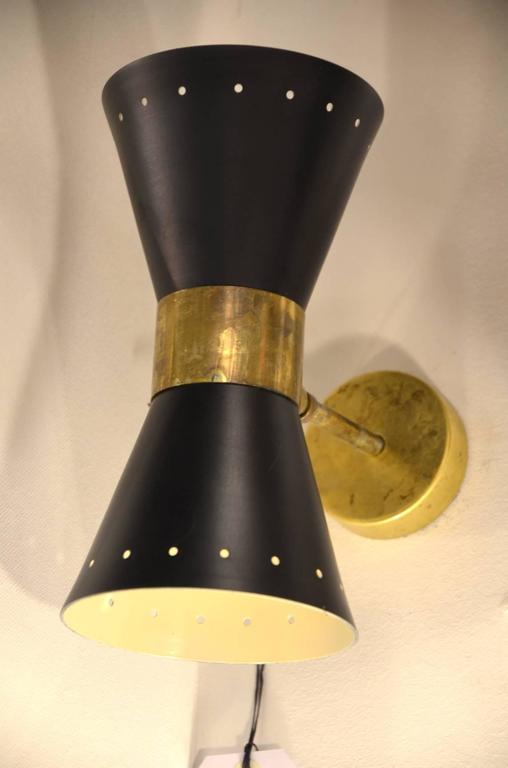 Pair of black diabolo design Italian brass