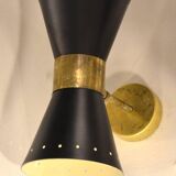 Pair of black diabolo design Italian brass