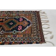 1970s Vintage Turkish Oushak Handmade Wool Cotton Brown Runner Rug 96x301