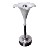 White fleur-de-lys lamp, murano glass, Italy, 1970