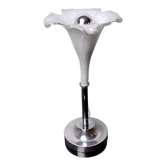 Lampe fleur de lys blanche, verre de murano, Italie, 1970