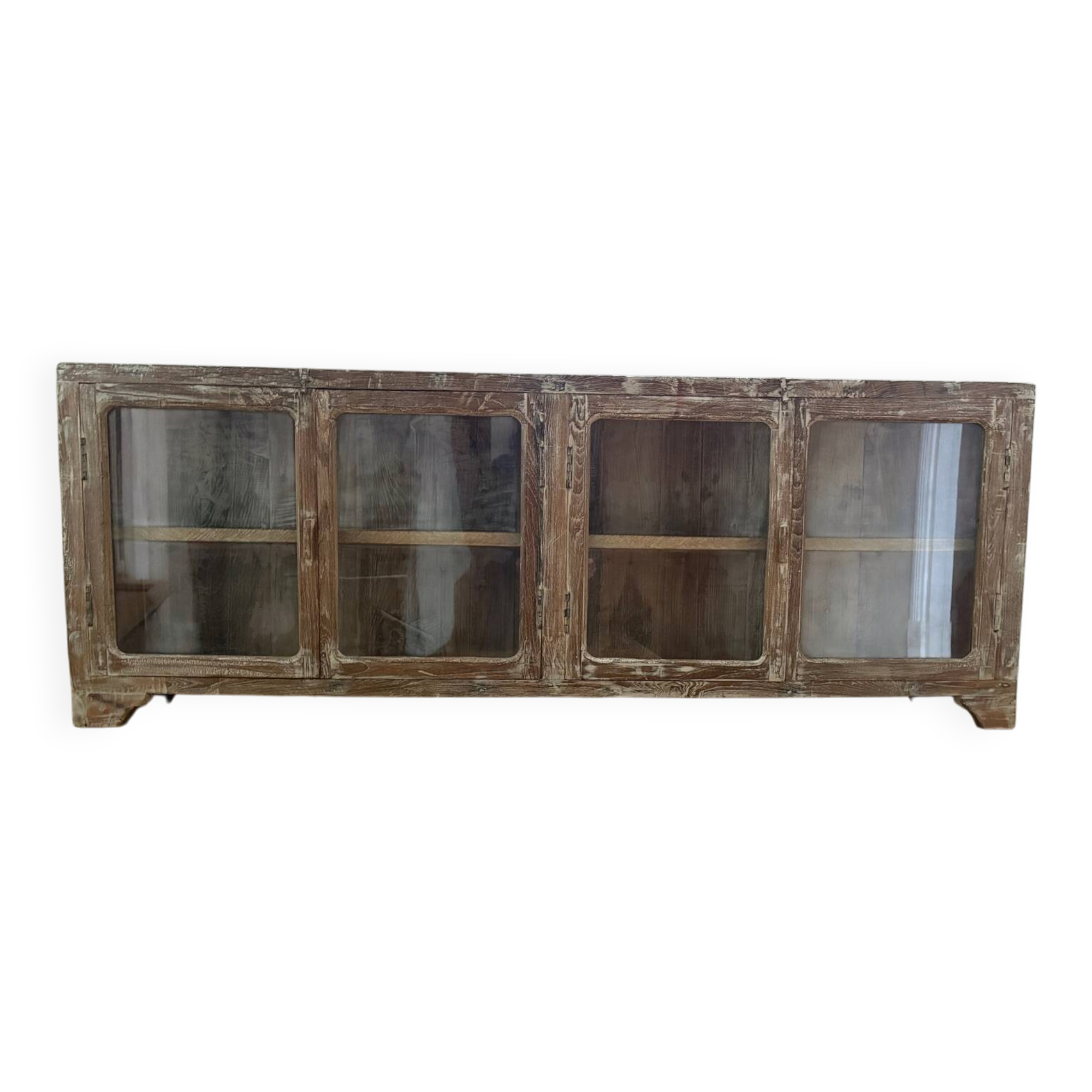 Vitrine ancienne birmane en teck