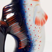 Set of 7 blue glass fish, mid-20th century.