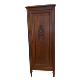 Art Deco Bonnetière Solid Oak & Griotte Marble – 1930s
