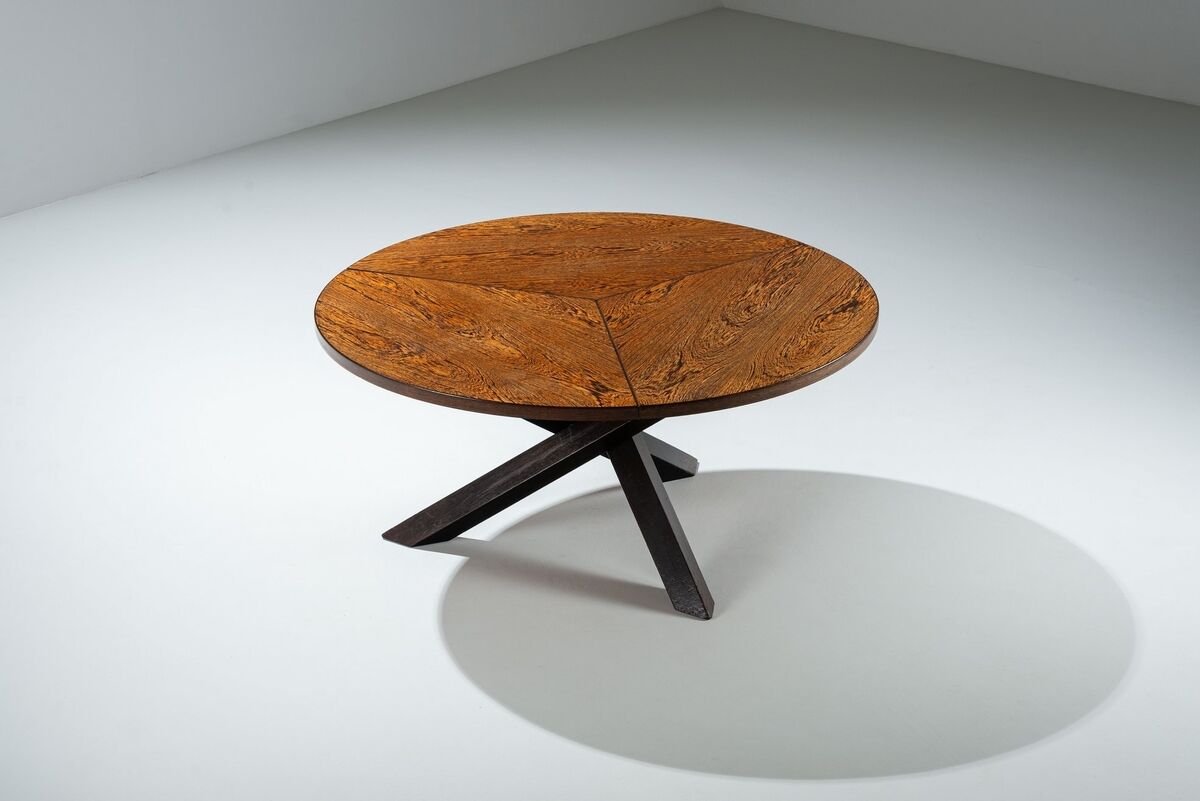 Gerard Geytenbeek tripod dining table in wenge, The Netherlands, 1960