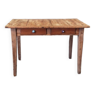 Old wooden farm table