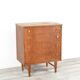 Midcentury Teak And Brass Chest Of Drawers Tallboy. Vintage Modern Retro