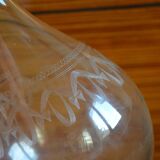 Curved carafe engraved glass