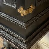 Cabinet in ebony and blackened wood, bone marquetry, 19th century