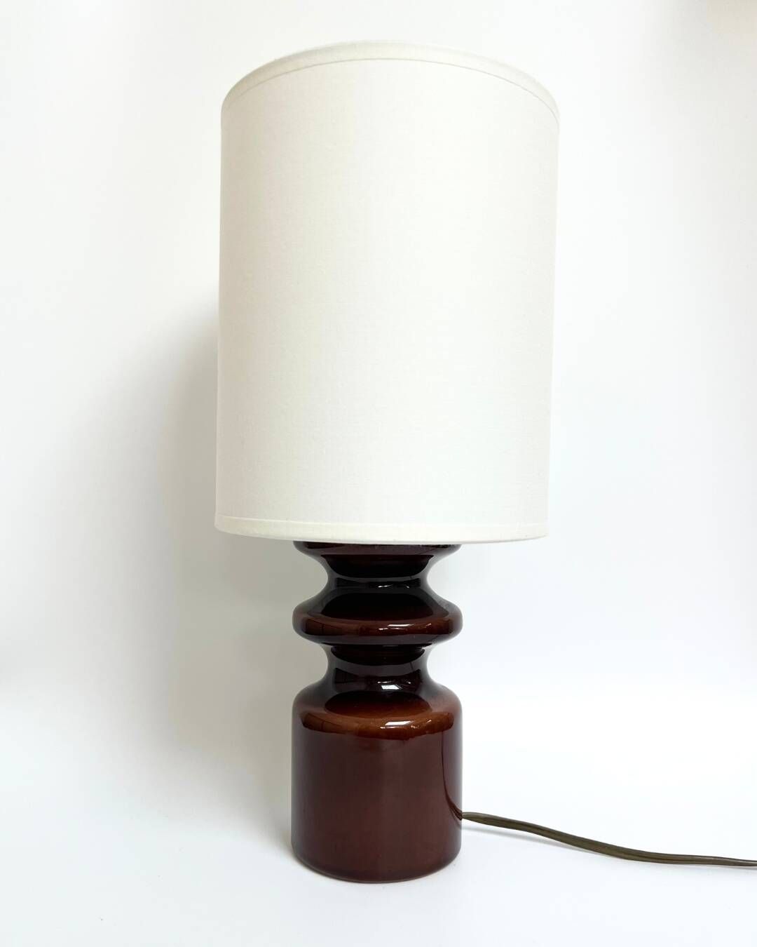 Vintage lamp in frosted brown ceramic – France circa 1970