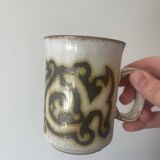 Set of vintage Duncan Ceramics glazed stoneware mugs made in Scotland Style