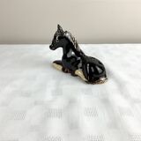 Ancienne figurine cheval porte-crayon en céramique