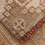 3x12 brown & beige vintage runner rug 100x360cm