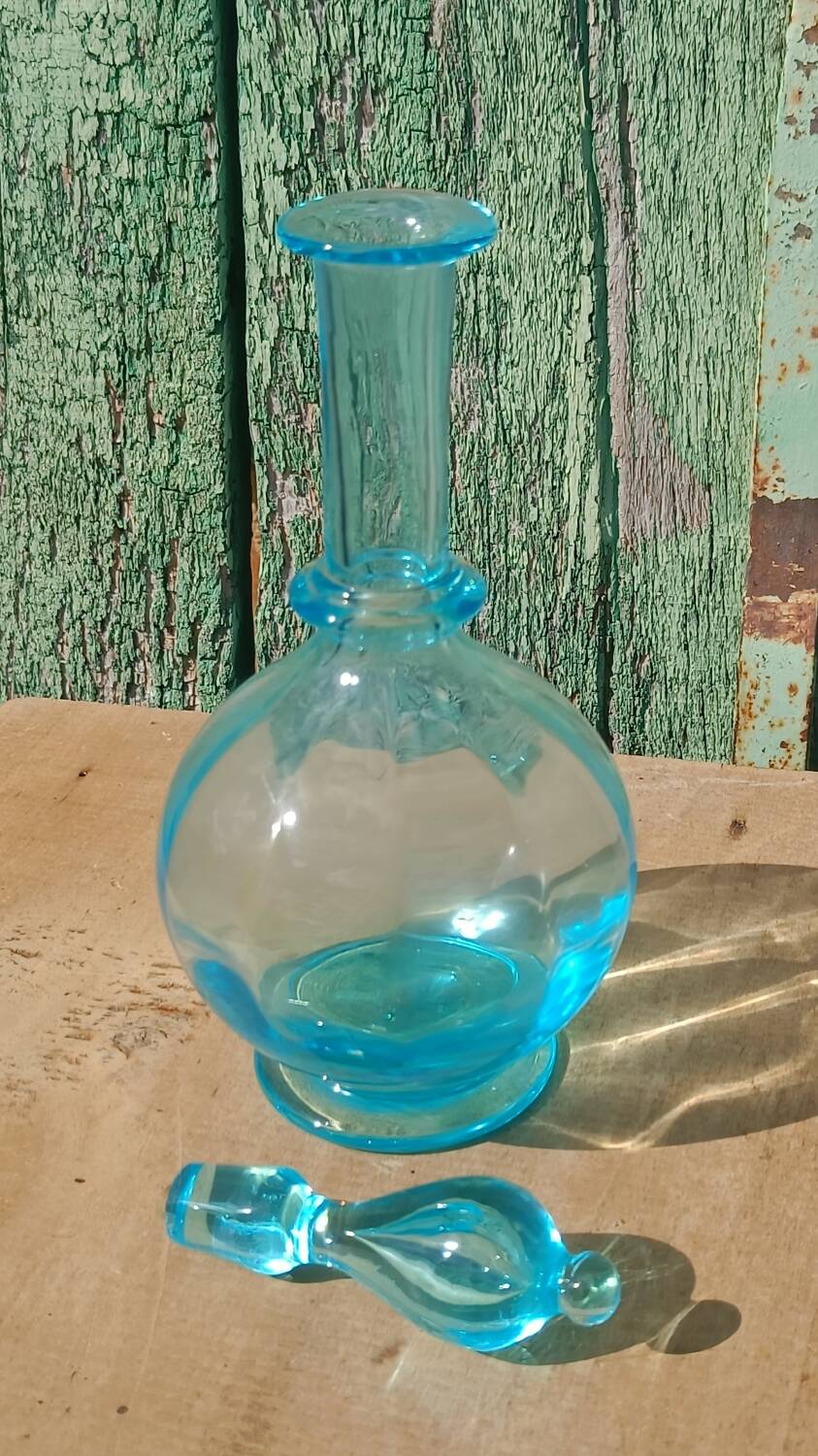 Old blue glass bottle