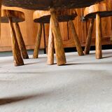 Set of 7 stools + 1 coffee table - brutalist movement