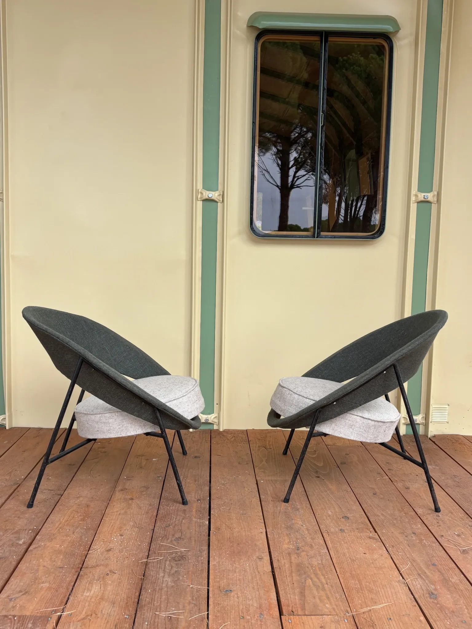 Pair of Saturn armchairs by Geneviève Dangles and Christian Defrance