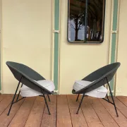 Pair of Saturn armchairs by Geneviève Dangles and Christian Defrance