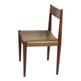 Lot of rosewood and khaki leather chairs 1960s, Manufacturer Lübke,