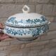 Saint Amand soup tureen model Guadeloupe with a floral decoration in Terre de Fer.
