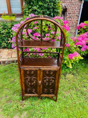 Vintage rattan bookcase