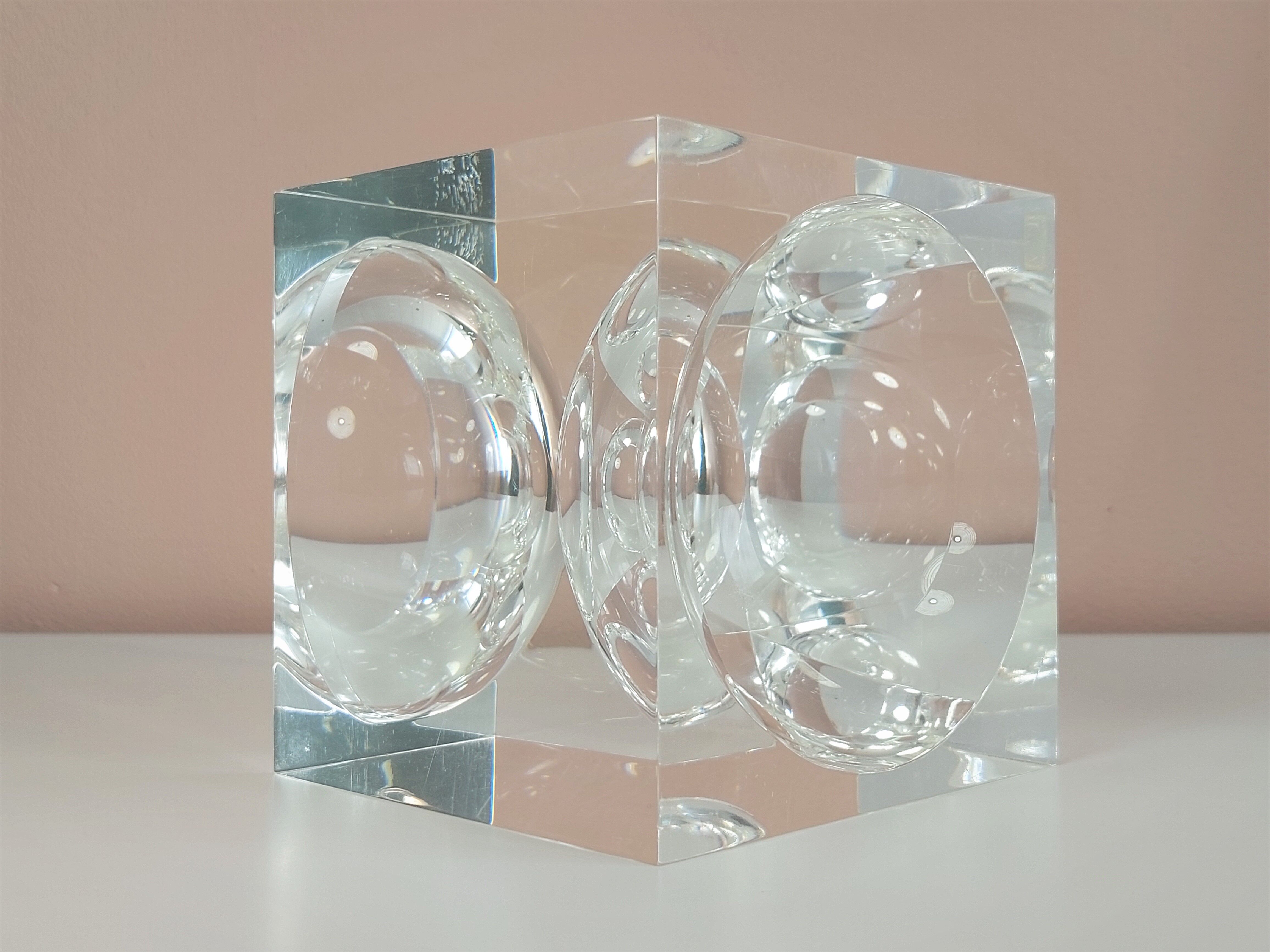 Acrylic Op-Art Sculpture by Team Guzzini 1970's.