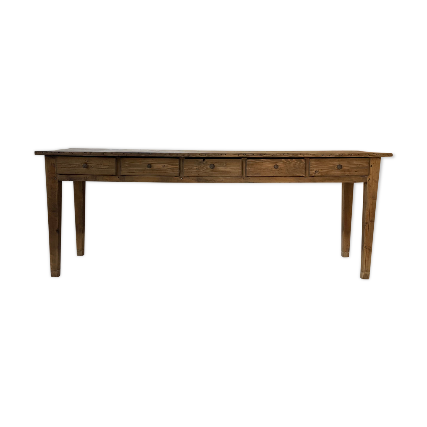 Farmhouse table pine multi-drawers