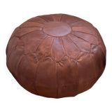 Moroccan leather pouf