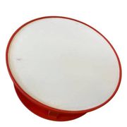 Grande table basse ronde vintage XL orange en bois / table basse