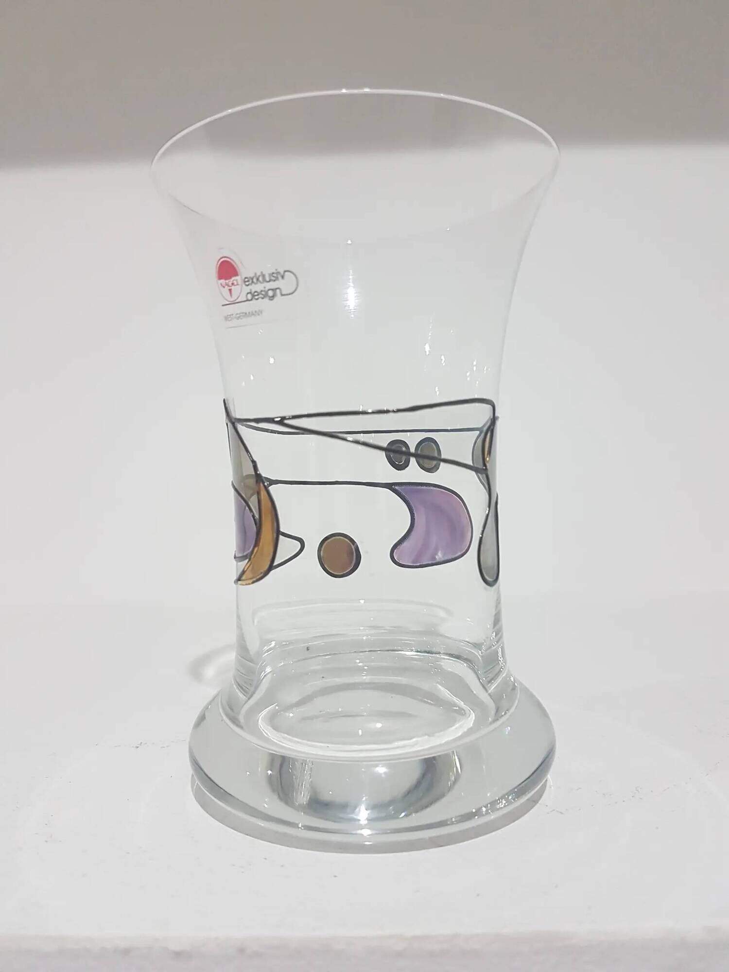 Nagel Vase Exclusive Design, hand-blown transparent glass, Germany, 1980s.