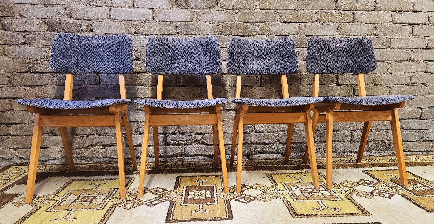 Set of 4 vintage 1960s Scandinavian chairs