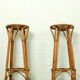 Set of 2 Vintage Bar Stool in Rattan and Bamboo, 1960s