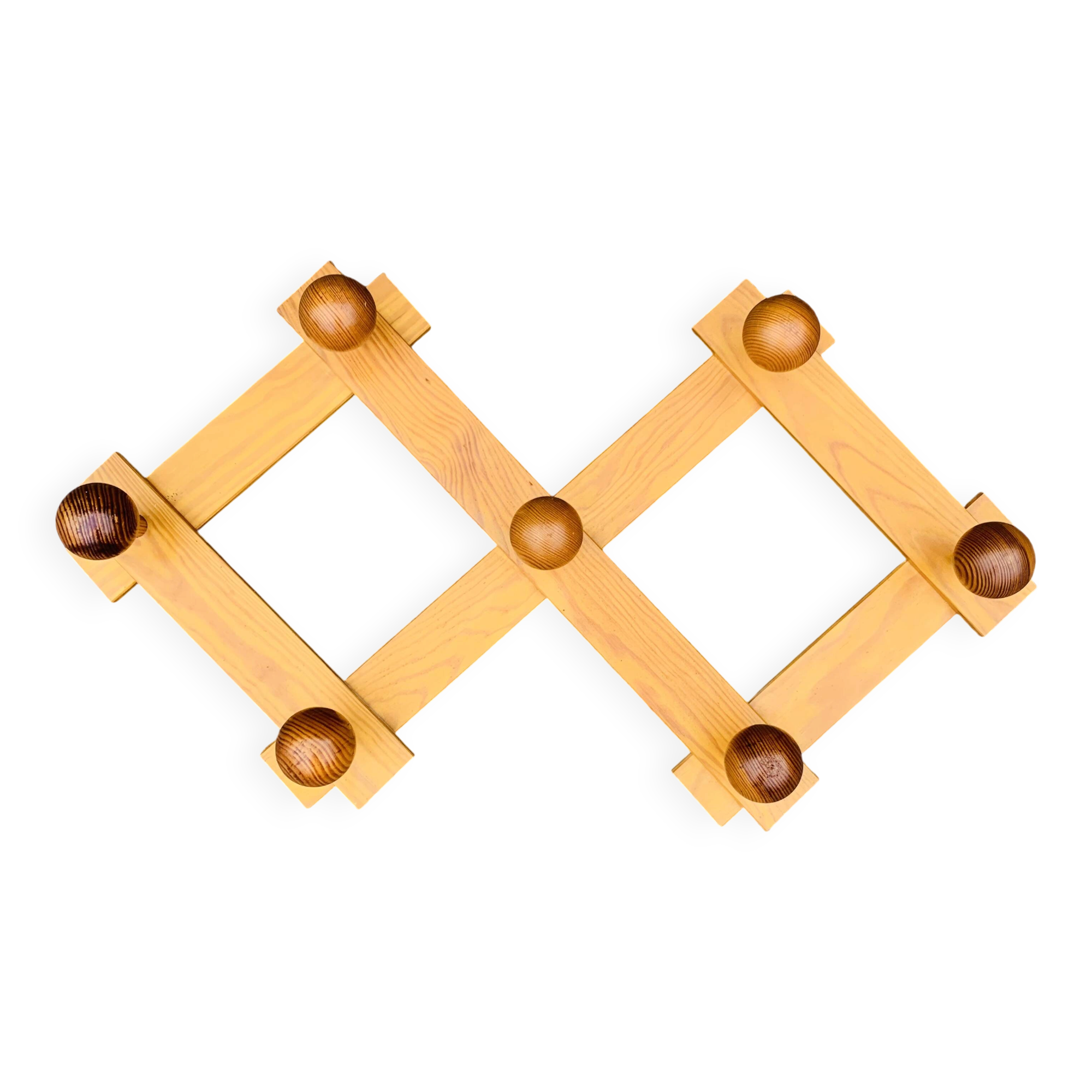 Extendable vintage coat rack in pine