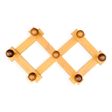 Portemanteau extensible vintage en pin