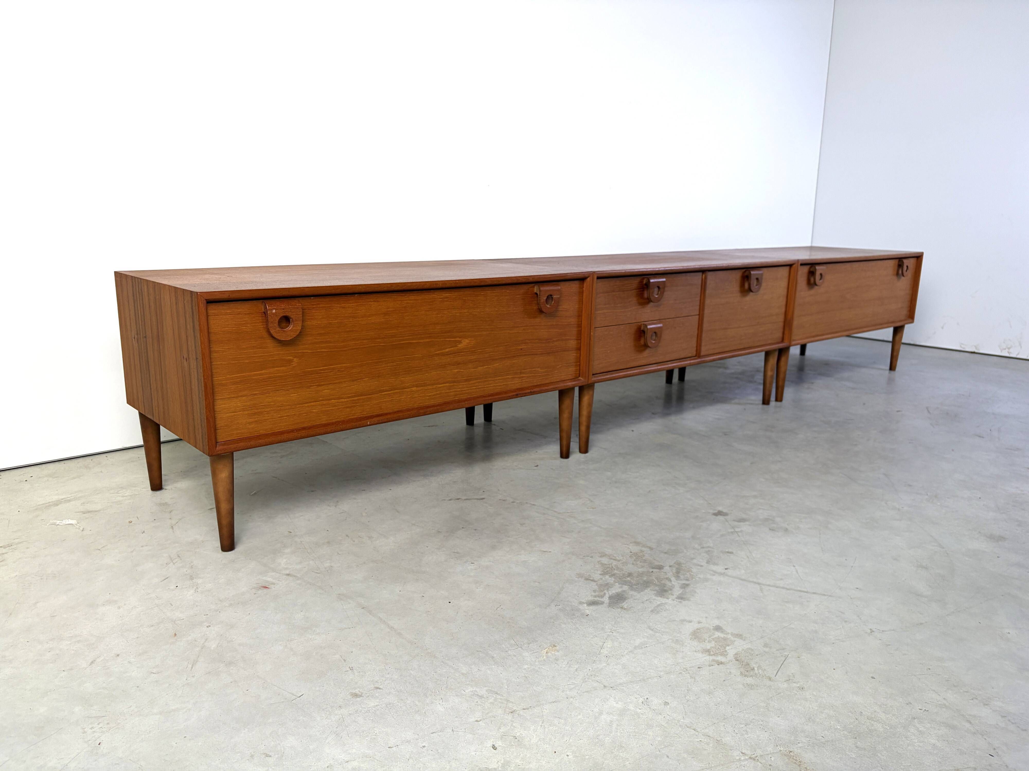 Large mid-century teak lowboard by RT Möbel, 1960s - Denmark