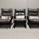 Fauteuil cuir 2 "design scandinave" 1950.