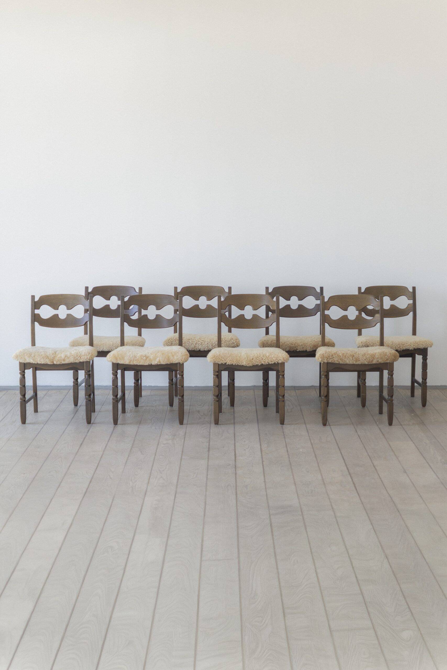 Henning Kjærnulf, Razor blade, dining chair (set of eight)