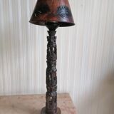 Charming rosewood totem-shaped lamp