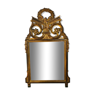 Miroir en bois sculpté doré 52x93cm