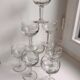 Set of 8 crystal wine glasses engraved 40-50s