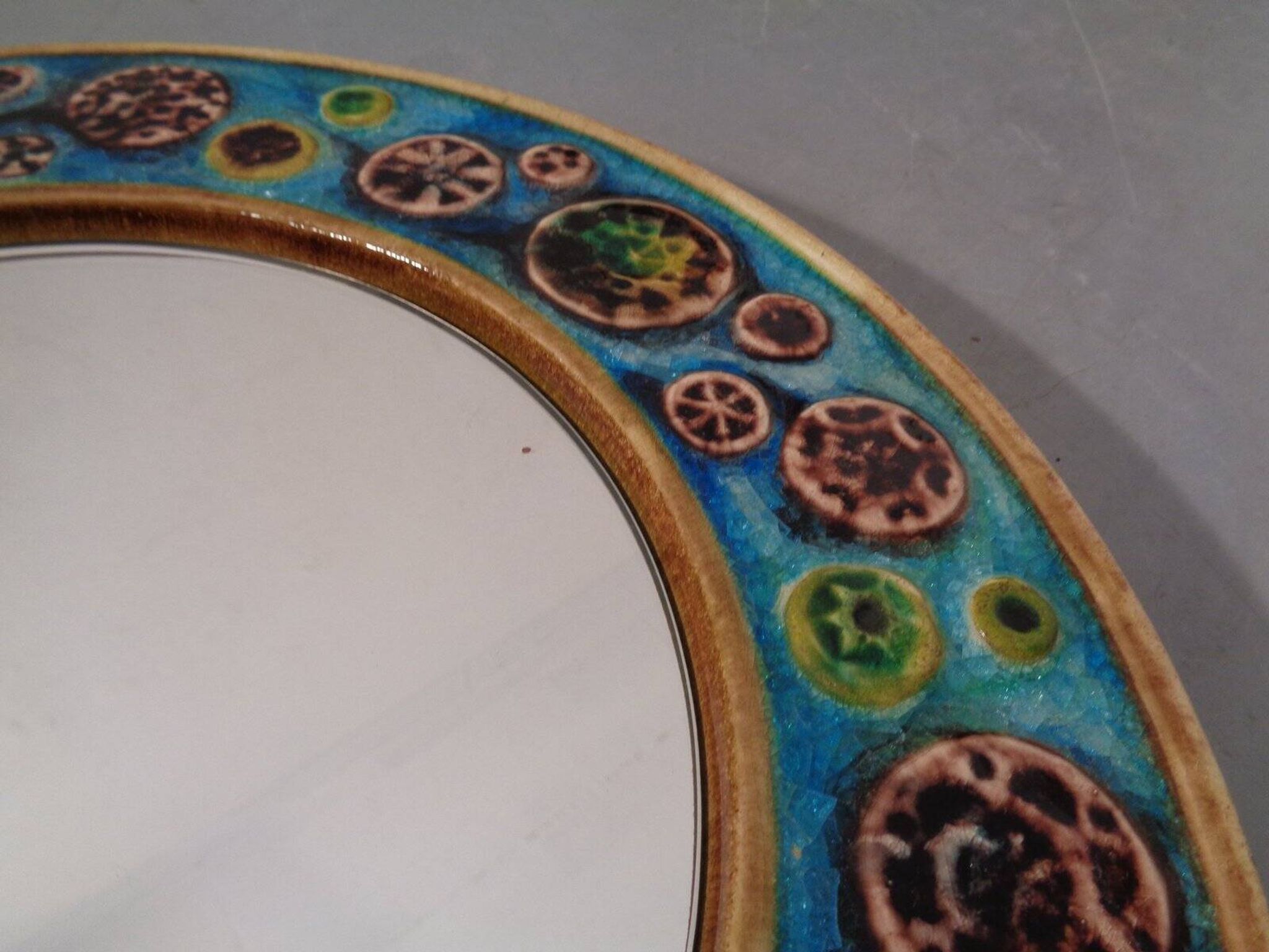 French ceramic mirror, 1960s