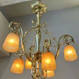 Art Deco tulip chandelier Daum