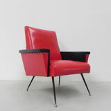 Vintage skai armchair with armrests