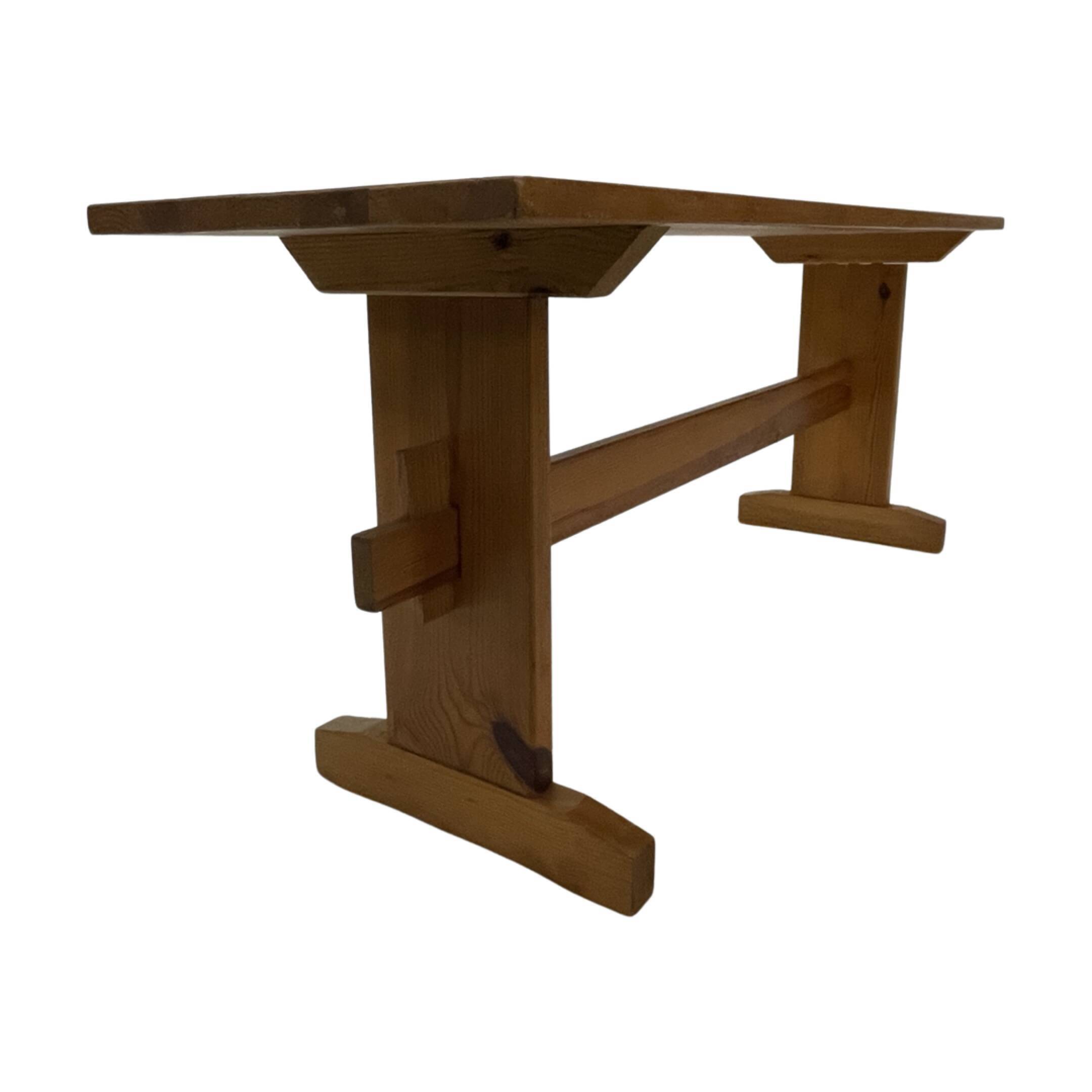 Vintage Scandinavian modern pinewood bench from the 1960's