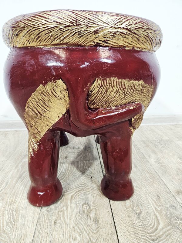 Tabouret latéral antique éléphant xl / 19e siècle / pièce unique boho chic.