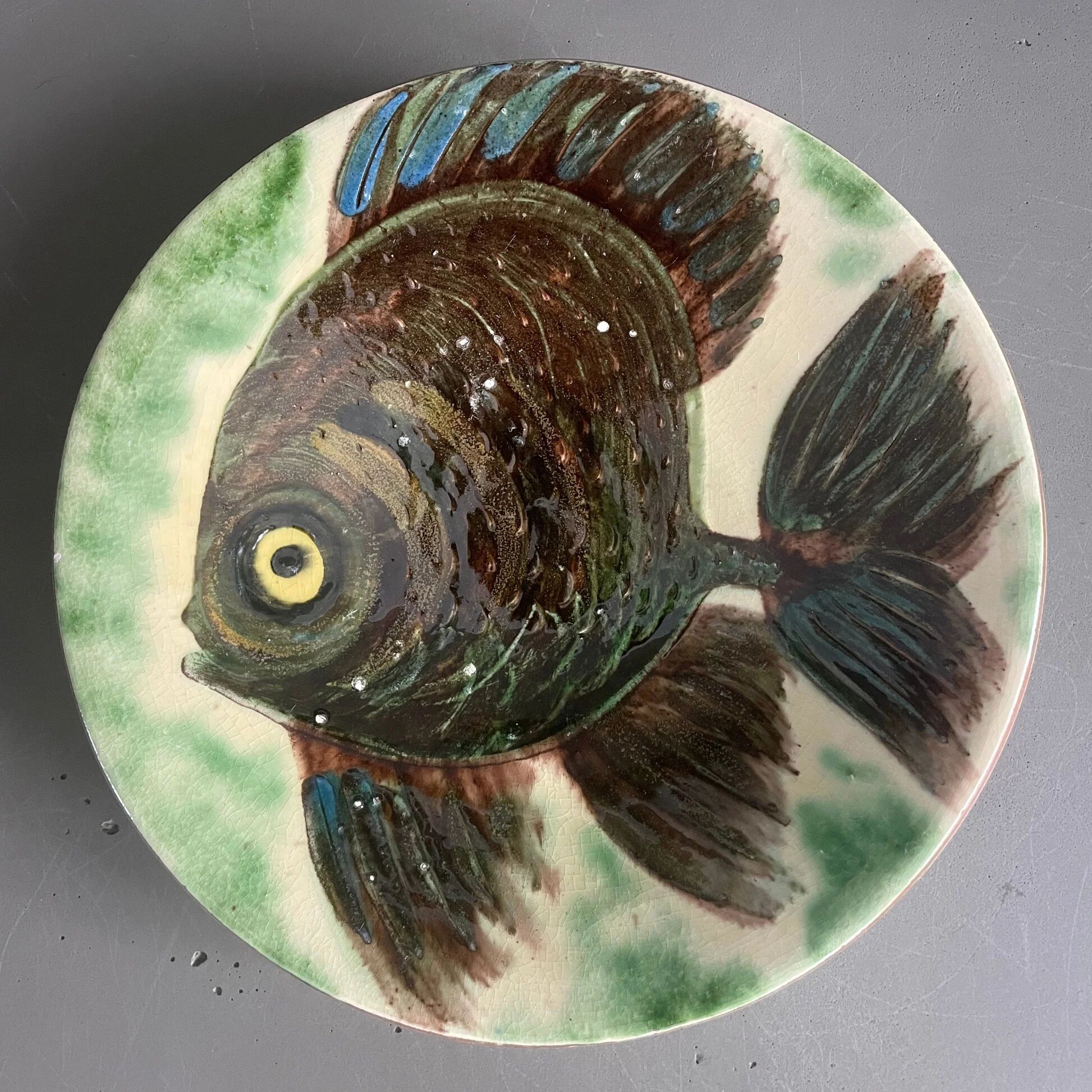 Série de 6 assiettes Puigdemont motifs poissons