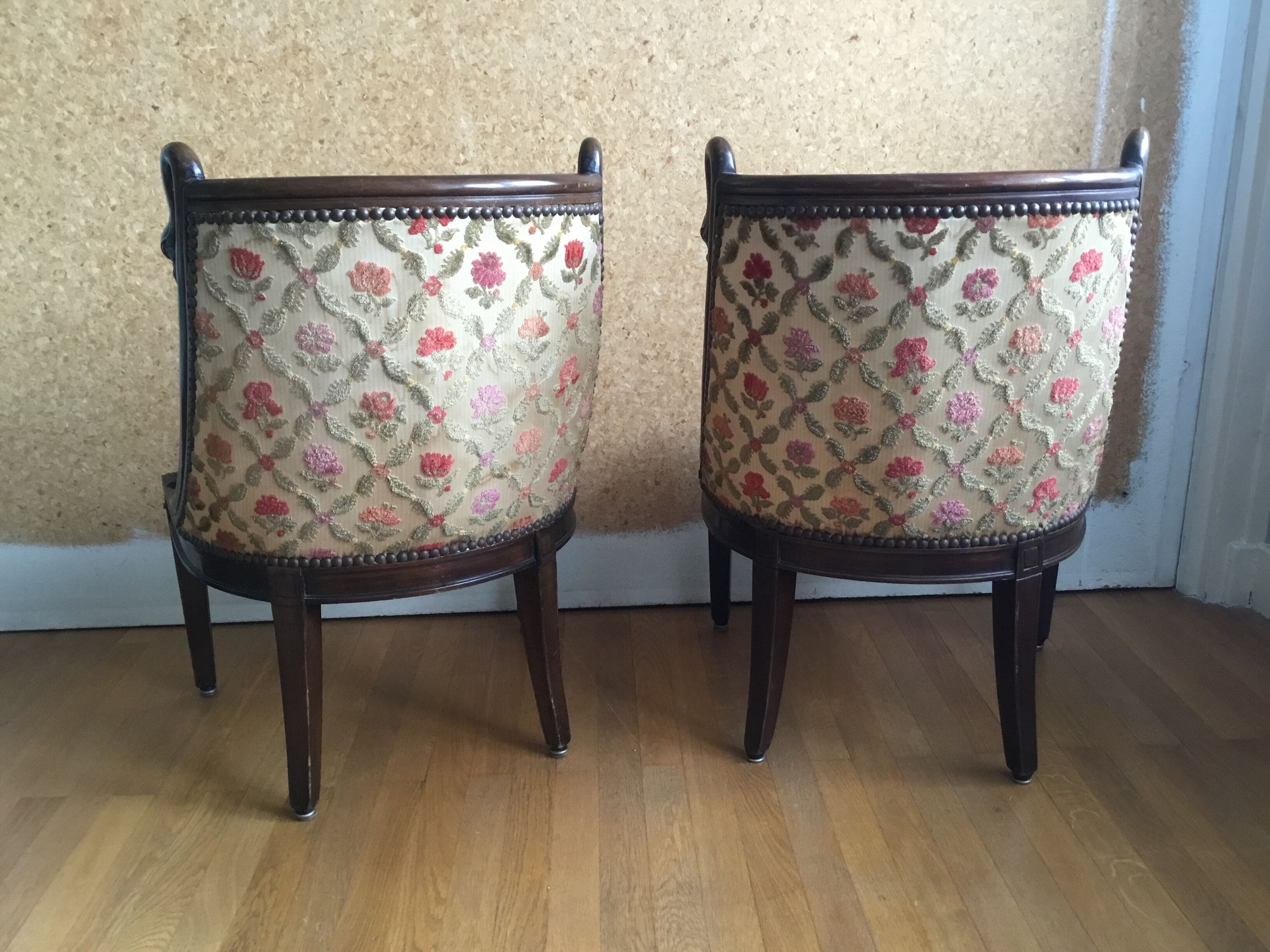 Pair of gooseneck gondola chairs