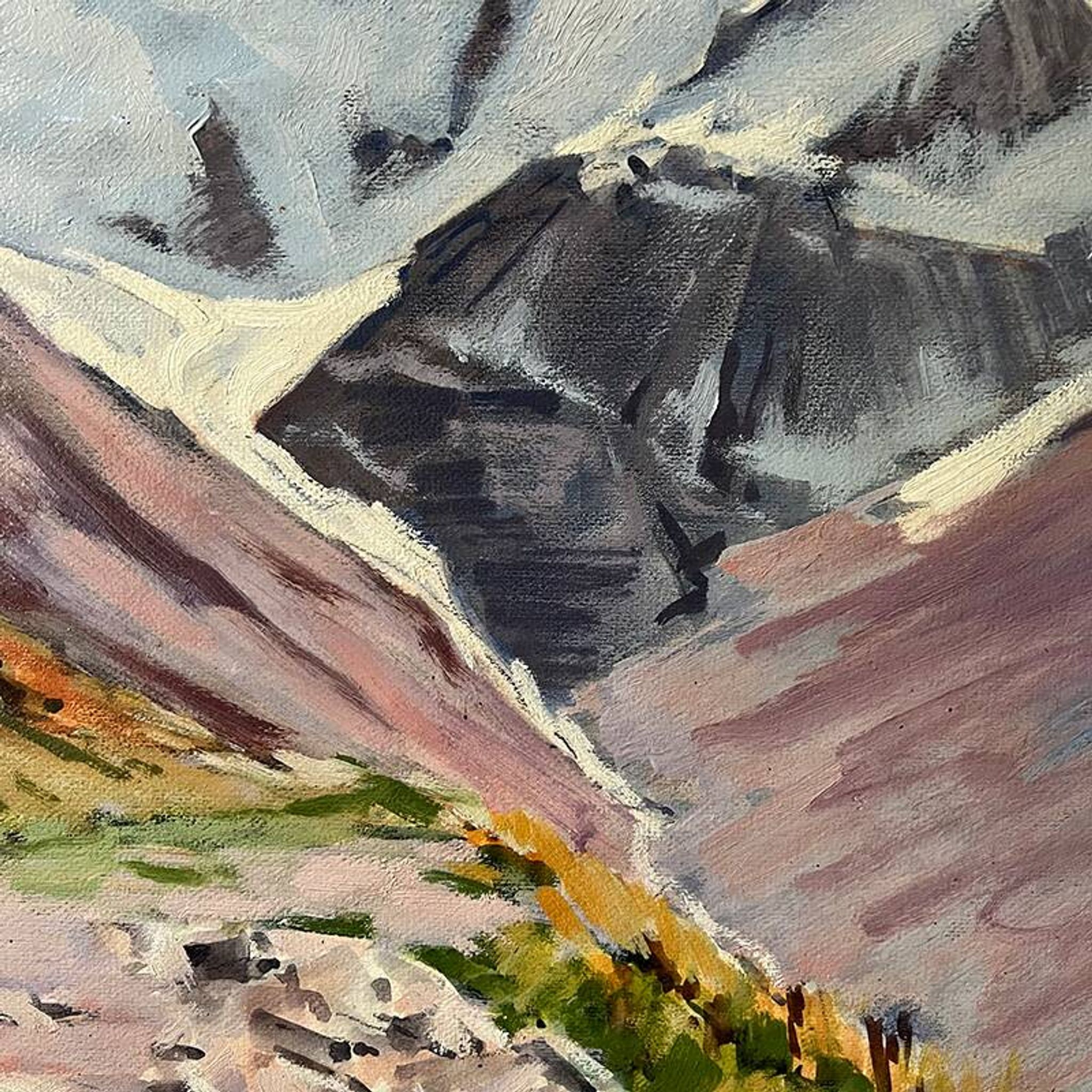 Painting "Mountain", oil on hardboard
